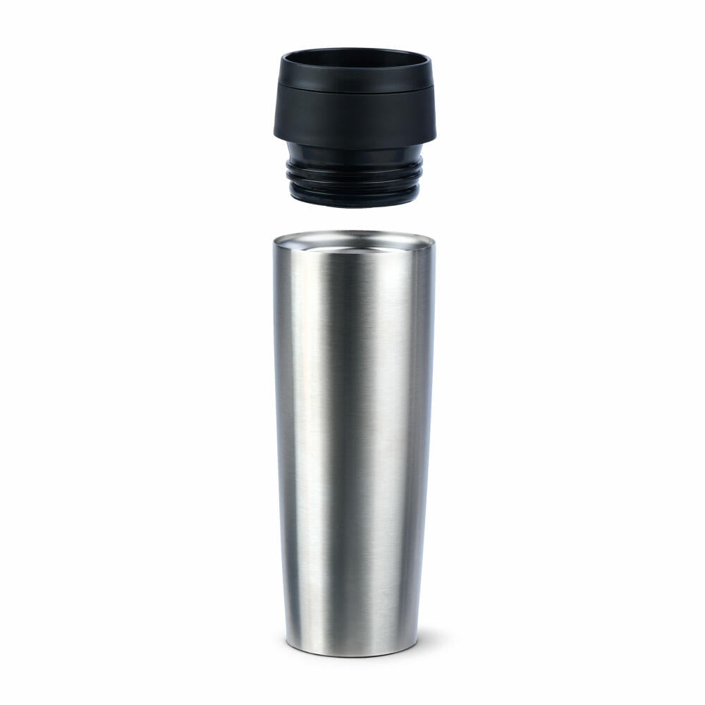 Emsa Isolierbecher Travel Mug Classic, To-Go-Becher, Edelstahl, Silberfarben, 500 ml, N20219