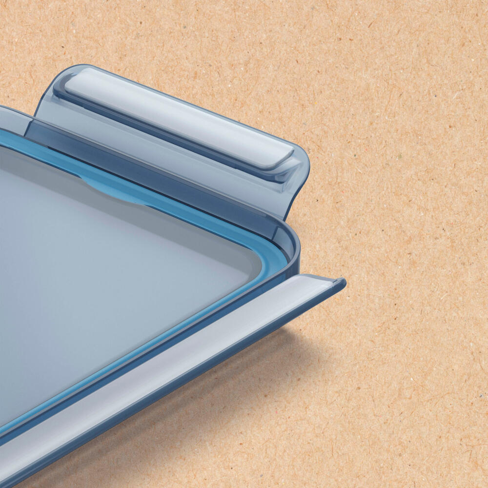 Emsa Frischhaltedosen-Set Clip & Close Eco 3-tlg., PP-Kunststoff, TPE, Blau, Transparent, 0.8 L, N11717