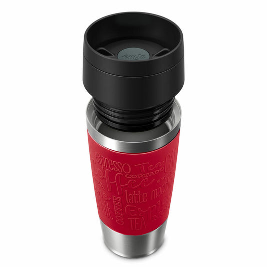 Emsa Isolierbecher Travel Mug Classic, To-Go-Becher, Edelstahl, Dunkelrot, 360 ml, N20204