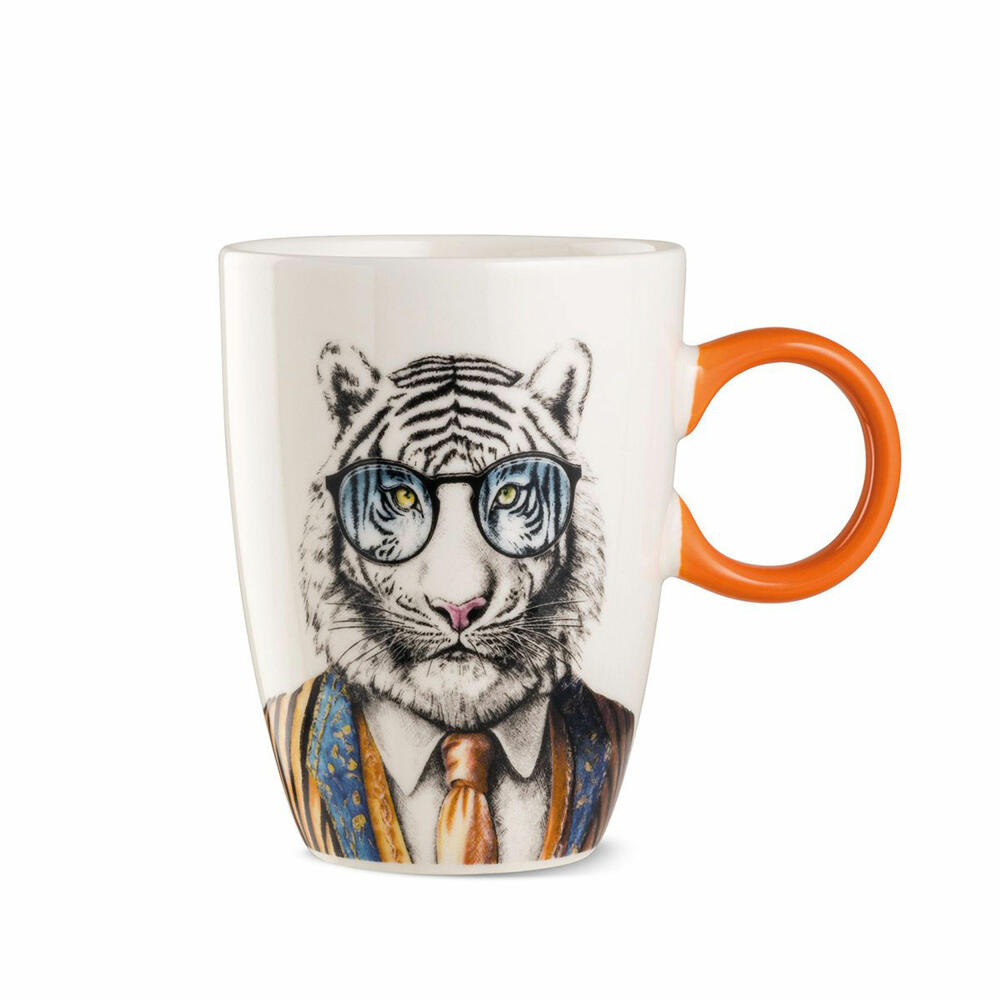 Gilde Tasse Human Essence Tigermotiv, Becher, Kaffeetasse, Tiger, Porzellan, Ø 9 cm, 81542