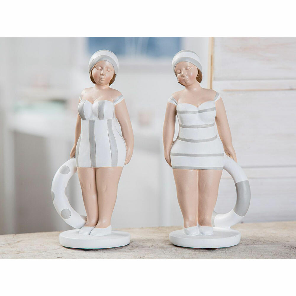 Gilde Figur Badenixe Becky, 2er Set, Dekofigur, Dekoration, Dekoobjekt, Kunstharz, H 21 cm, 89415