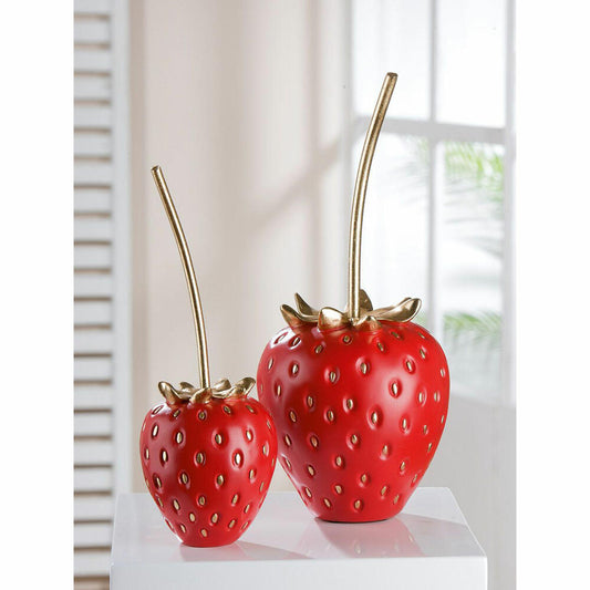 Gilde Erdbeere Frutilla, Dekoration, Dekoobjekt, Skulptur, Poly, Rot, H 35 cm, 34496