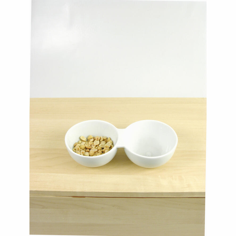 Authentics Double Bowl Smart, Serving Bowl, Snack Bowl, Bowl, Porcelain, White, 20901