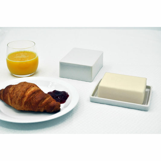 Authentics Cook & Eat Butterdose L, Butterschale für 250 g Butter, Porzellan, Weiß, 20261