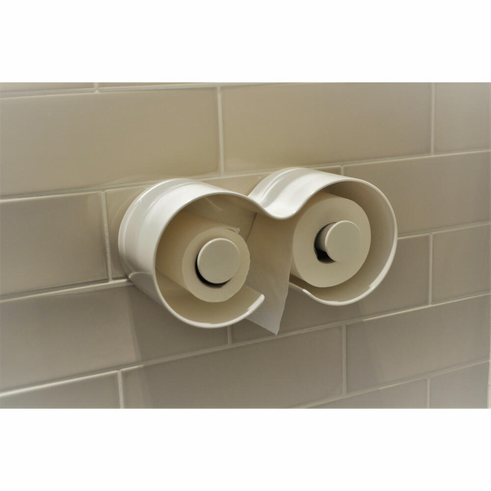 Authentics Kali WC-Papierhalter, Toilettenrollenhalter für 2 Rollen, Kunststoff, Weiß, 1313478