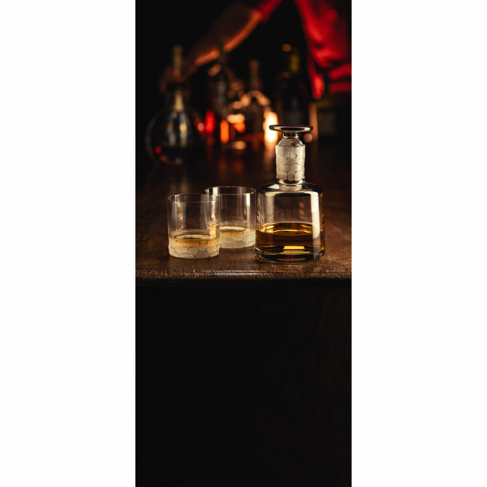 Eisch Whisky Set Hamilton, 3-tlg., Whiskykaraffe, Whiskyglas, Kristallglas, Matt Platin, 78189999