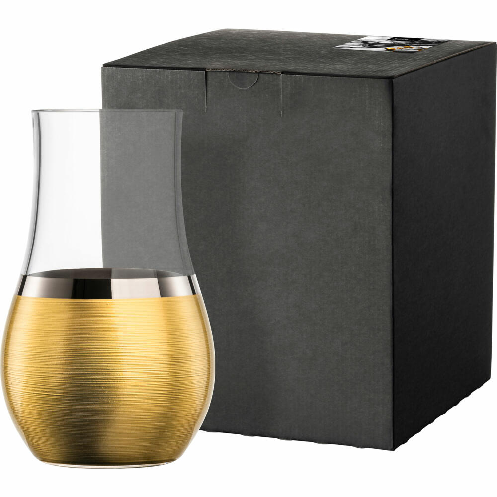 Eisch Windlicht Haptics, Vase, Kerzenhalter, Kristallglas, Gold / Platin, H 23.8 cm, 78425924