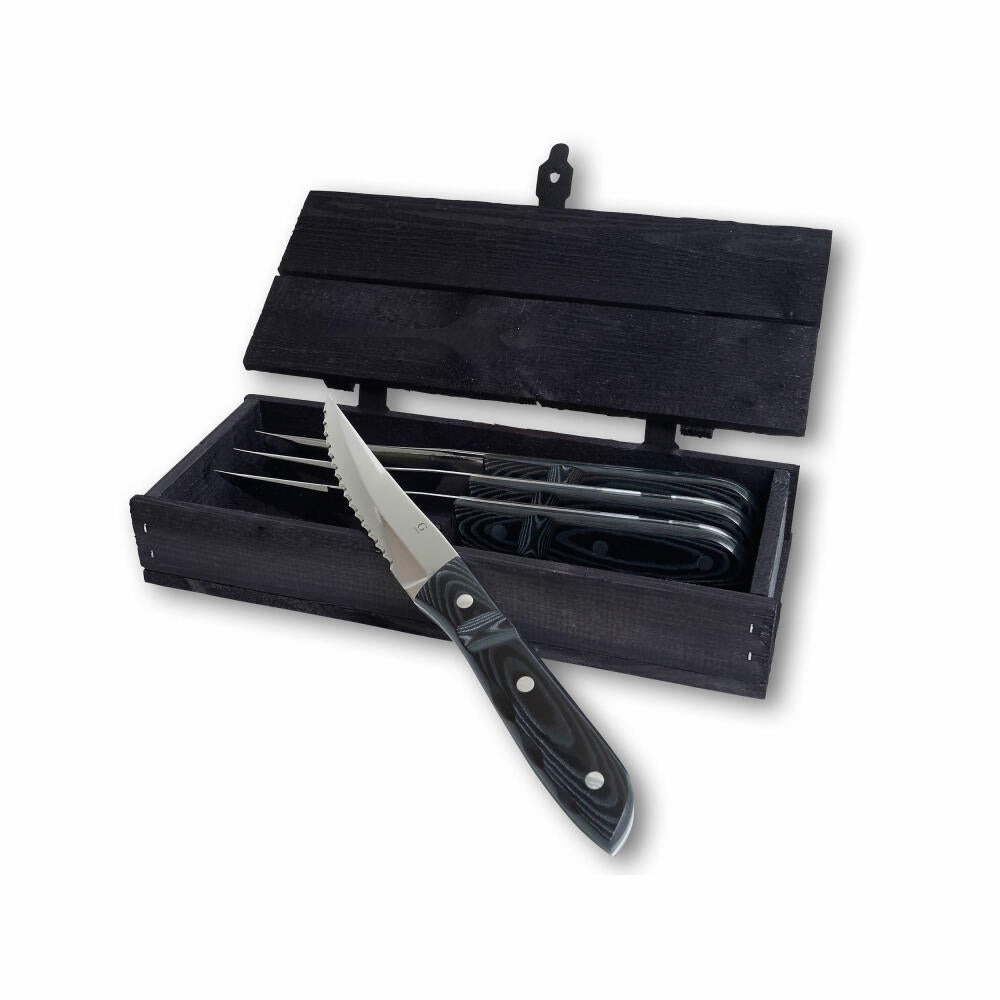 Gense Steakmesser XL Old Farmer Micarta 4er Set, Melamin, 18/8 Edelstahl, 23.5 cm, 20349