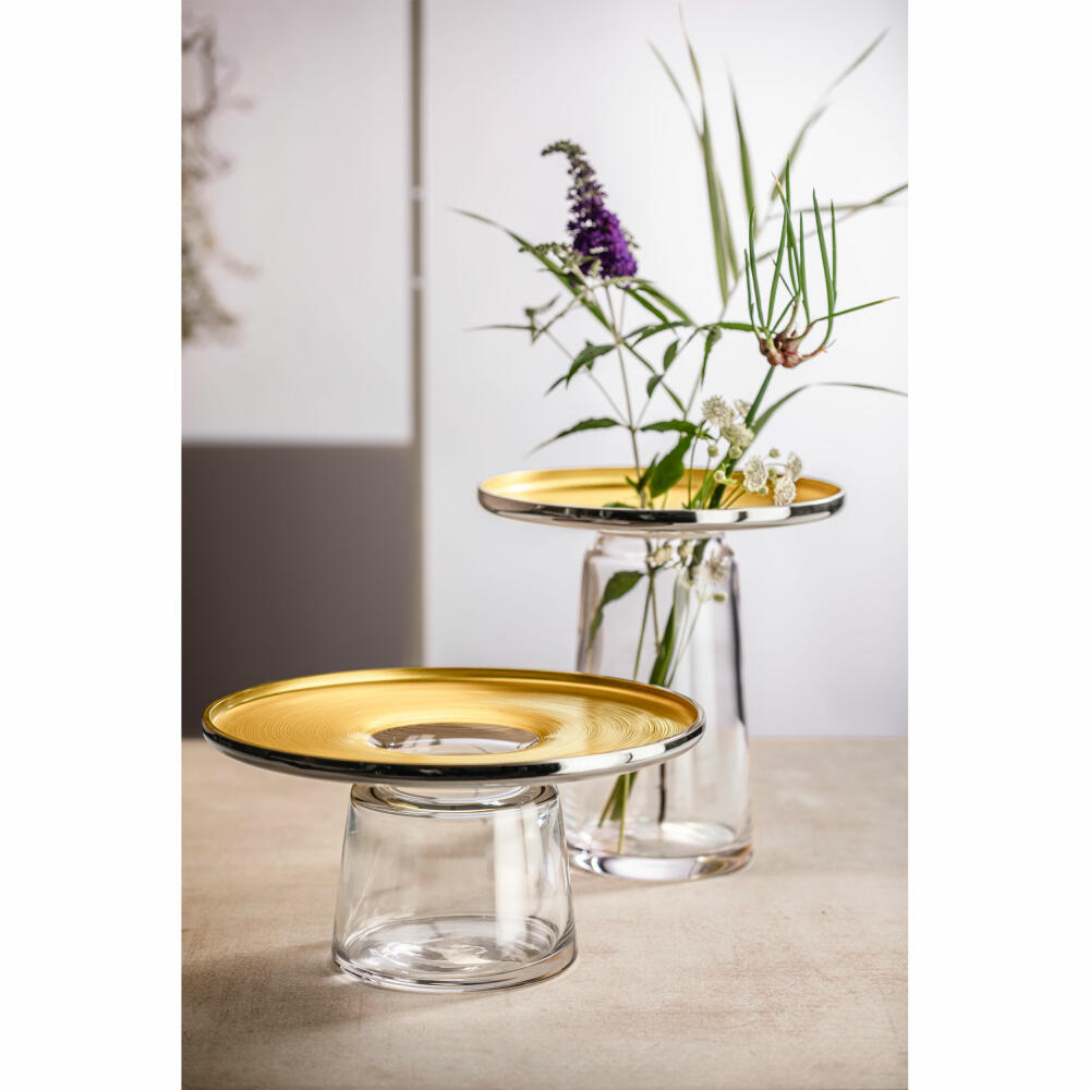 Eisch Vase Haptics, Blumenvase, Dekovase, Kristallglas, Gold / Platin, H 30 cm, 78469830