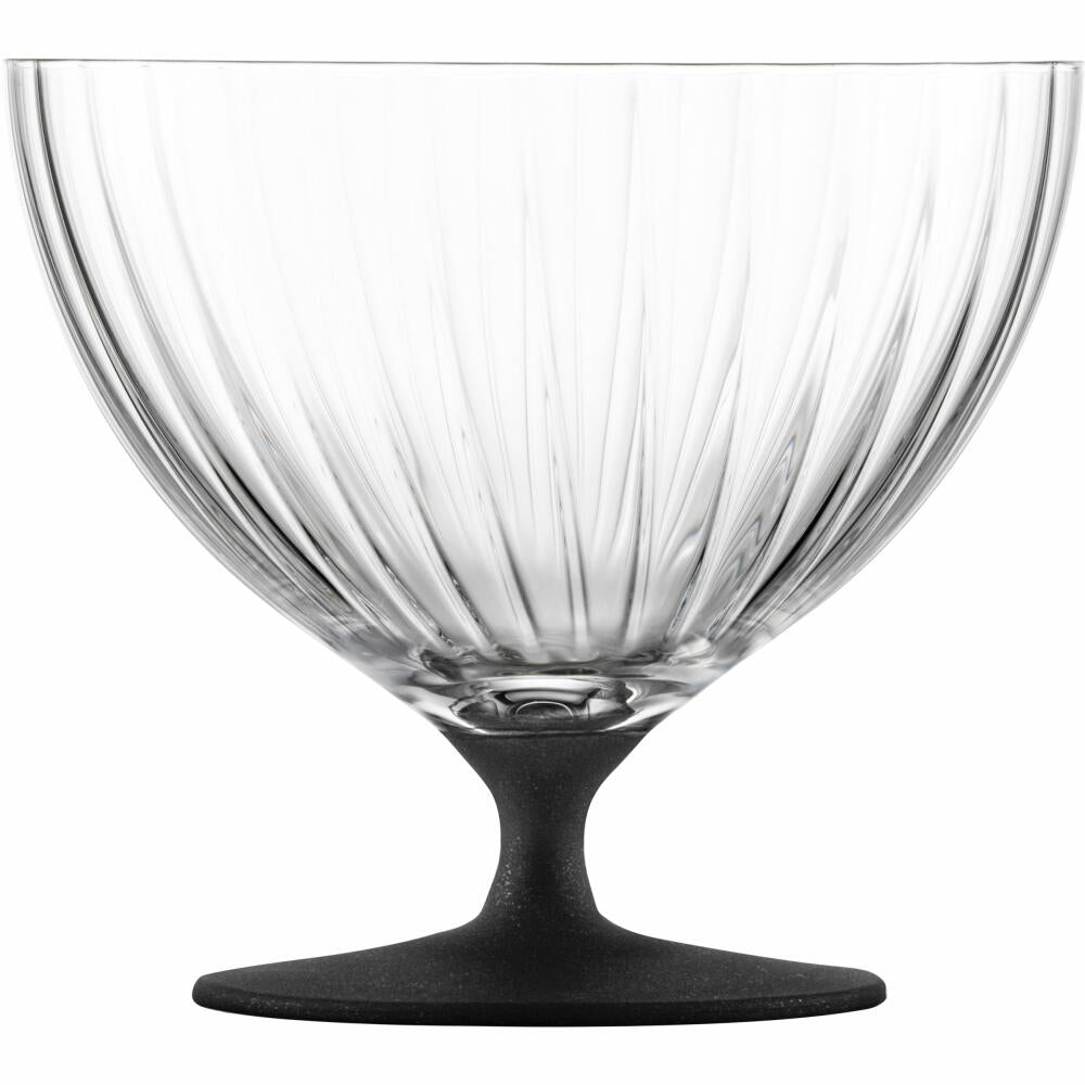 Eisch Dessertschalen auf Fuß, 2er Set, Dessertschale, Eisschale, Schale, Kristallglas, Schwarz, Ø 11.5 cm, 30053114