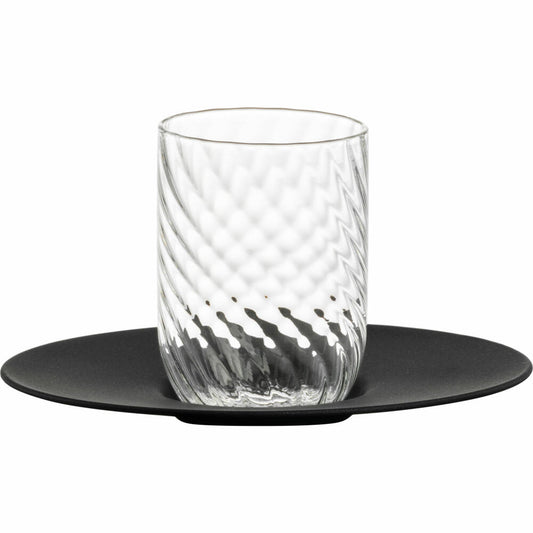 Eisch Espressoglas Twist, mit Untertasse, Espressobecher, Glas, Schwarz, 100 ml, 78913302