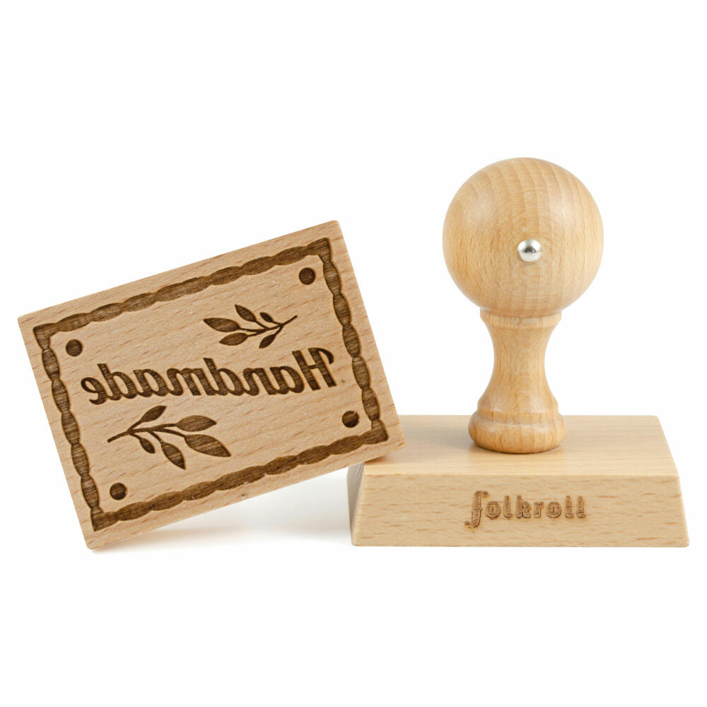 Folkroll Keksstempel Handmade, 70x50 mm, Cookiestempel, Backstempel, Keks, Stempel, Motiv, Buchenholz, 336762