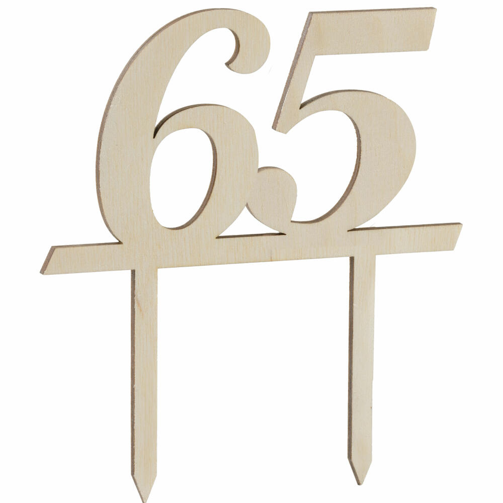 Folkroll cake topper with number 65, cake topper, cake topper, cake decoration, birch plywood, 339893