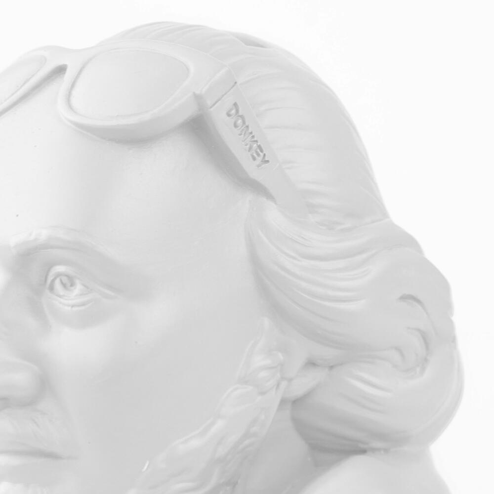 Donkey Products Money Box Historic Hipster Shakespeare, Coin Box, Polyresin, White, 8 x 9 x 14.5 cm, 330216