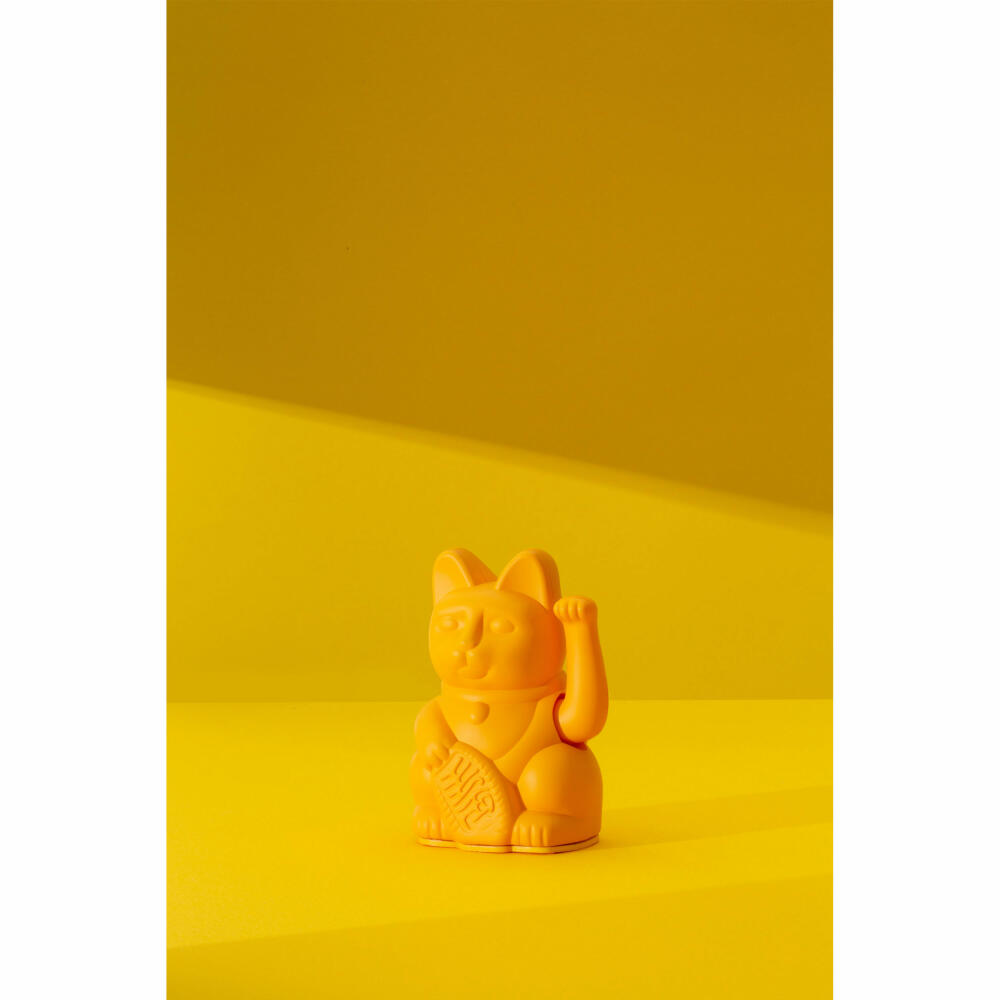 Donkey Products Winkekatze Lucky Cat Mini Maneki Neko, Glücksbringer, Kunststoff, Dunkelgelb, 9.8 cm, 330474