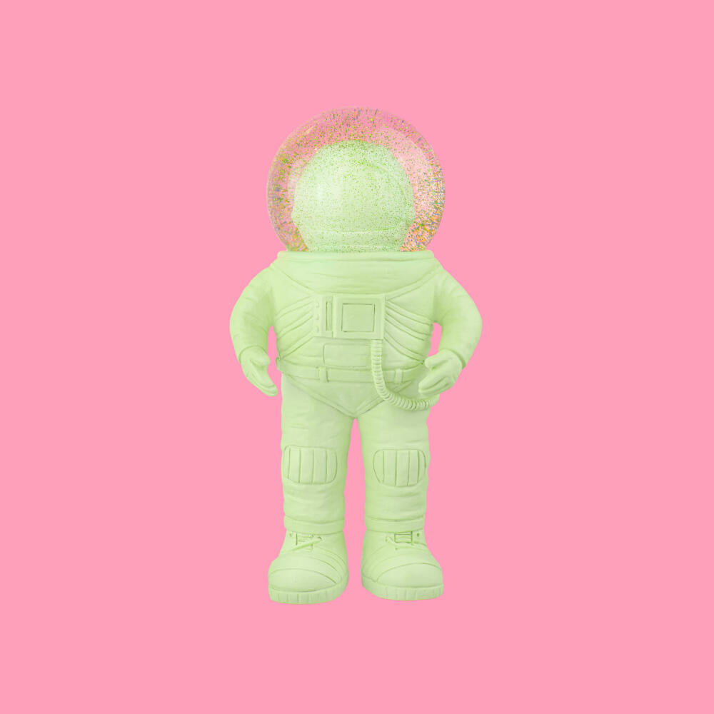 Donkey Products Summerglobe The Astronauts Medium, Glitter Ball, Snow Globe, Glass / Polyresin, Green, 18 cm, 360023
