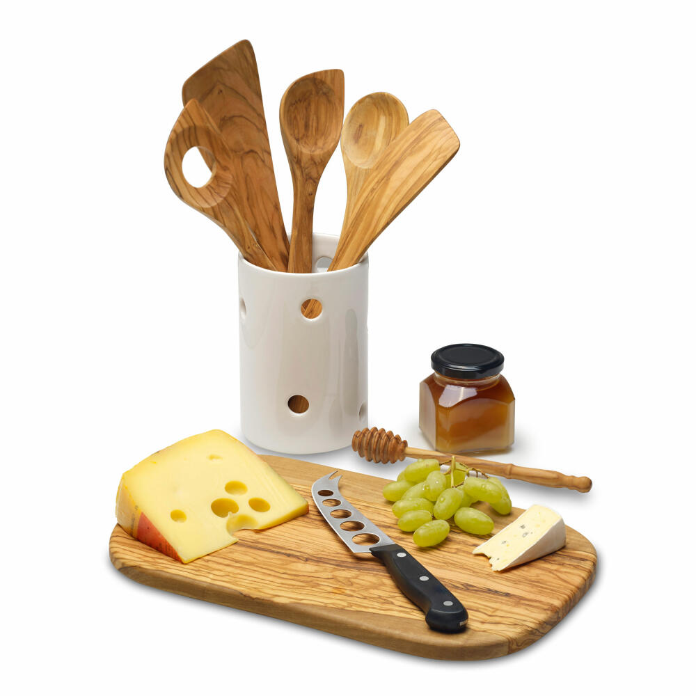 Continenta Schneidebrett, Küchenbrett, Holzbrett, Servierbrett Olivenholz, 34 x 22 cm, 4974