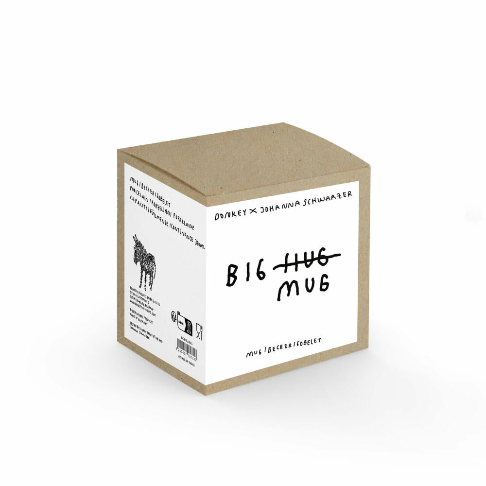 Donkey Products Big Hug Mug, Cozy Collection, Johanna Schwarzer, Tasse, Becher, Porzellan, 370 ml, Weiß, 700005
