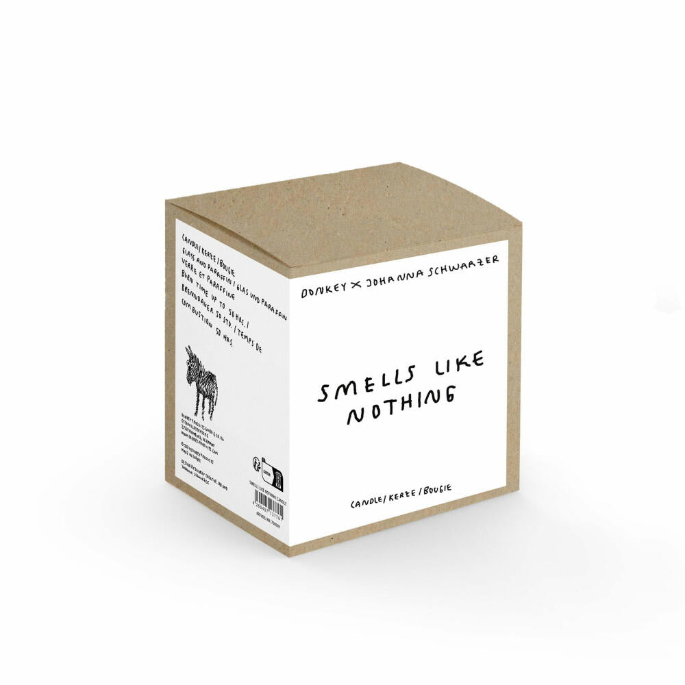 Donkey Products Smells like nothing Kerze, Cozy Collection, Johanna Schwarzer, Anti-Duft-Kerze, Paraffinwachs, 700008
