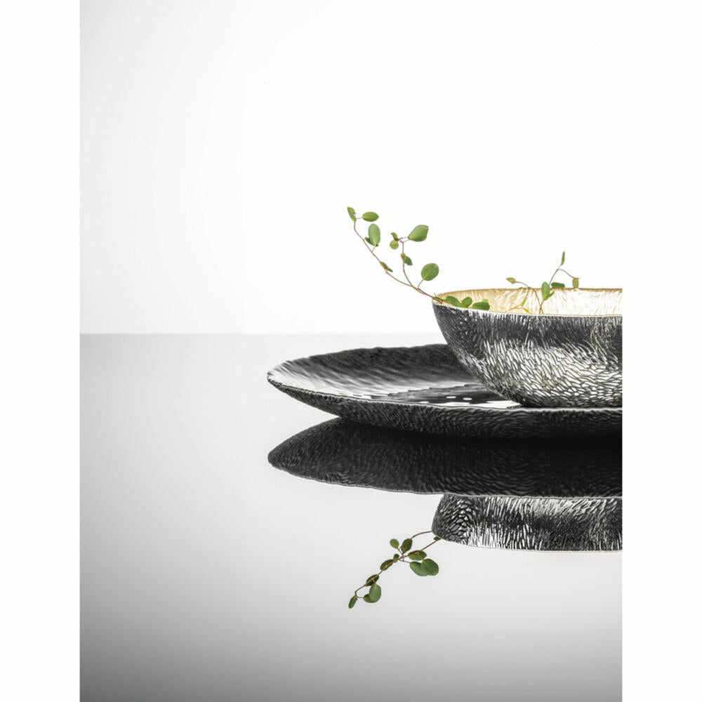 Eisch Schale Sen Black, Servierschale, Schüssel, Dekoschale, Glas, Schwarz, Ø 30 cm, 75131631