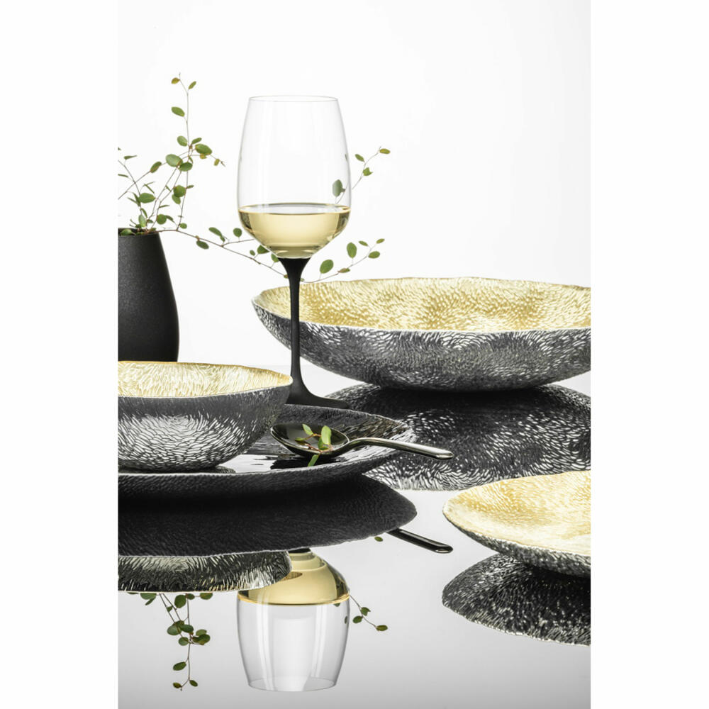 Eisch Teller Sen Silber, Speiseteller, Servierteller, Servierplatte, Glas, Silber, Ø 32 cm, 75131632