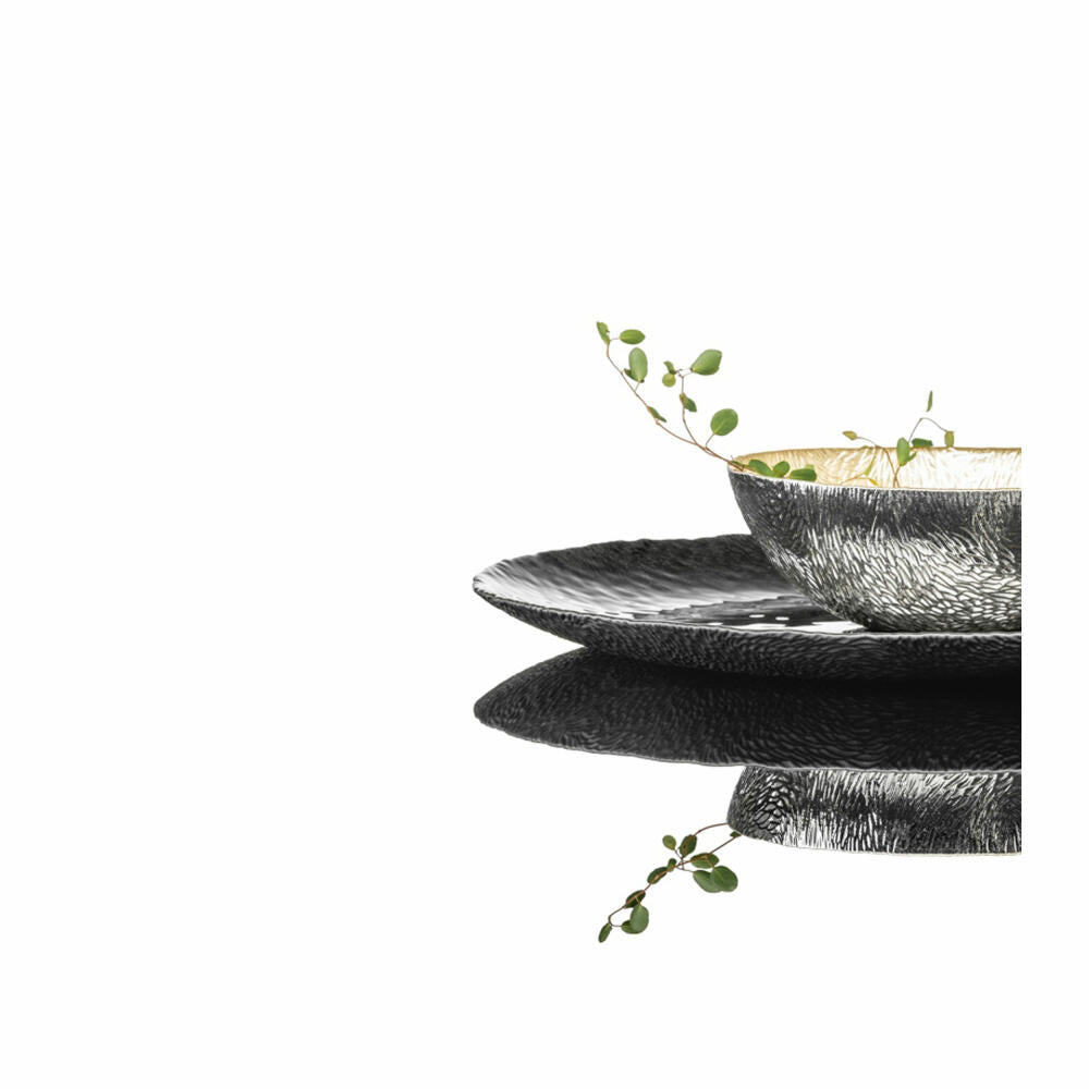 Eisch Schale Sen Silver, Servierschale, Schüssel, Dekoschale, Glas, Silber, Ø 30 cm, 75131630