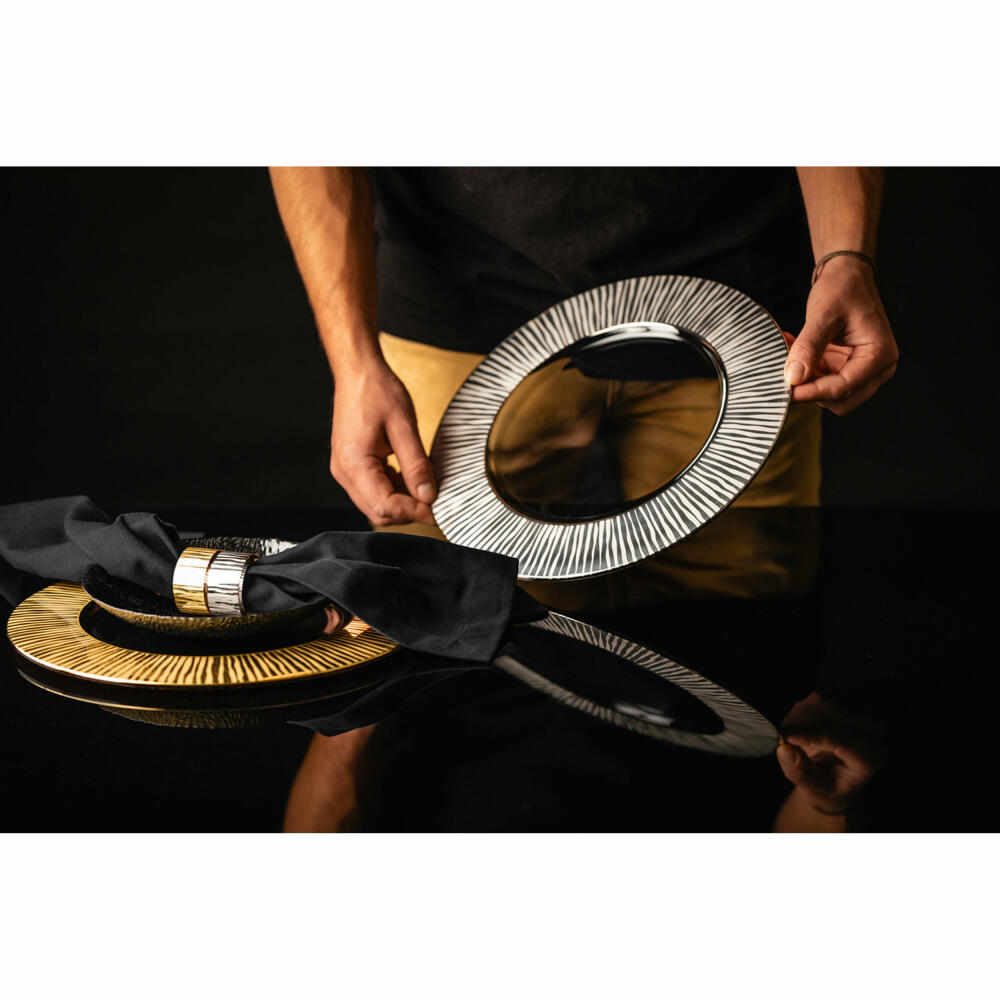 Eisch Teller Elior, Speiseteller, Platzteller, Servierteller, Glas, Platin, Ø 32 cm, 79251633