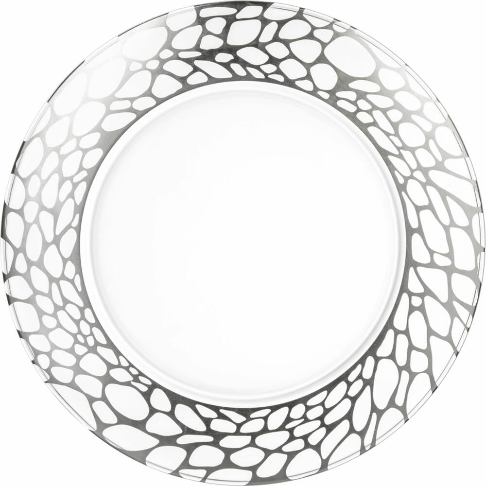 Eisch Teller Net, Speiseteller, Platzteller, Servierteller, Glas, Silber, Ø 32 cm, 79151632