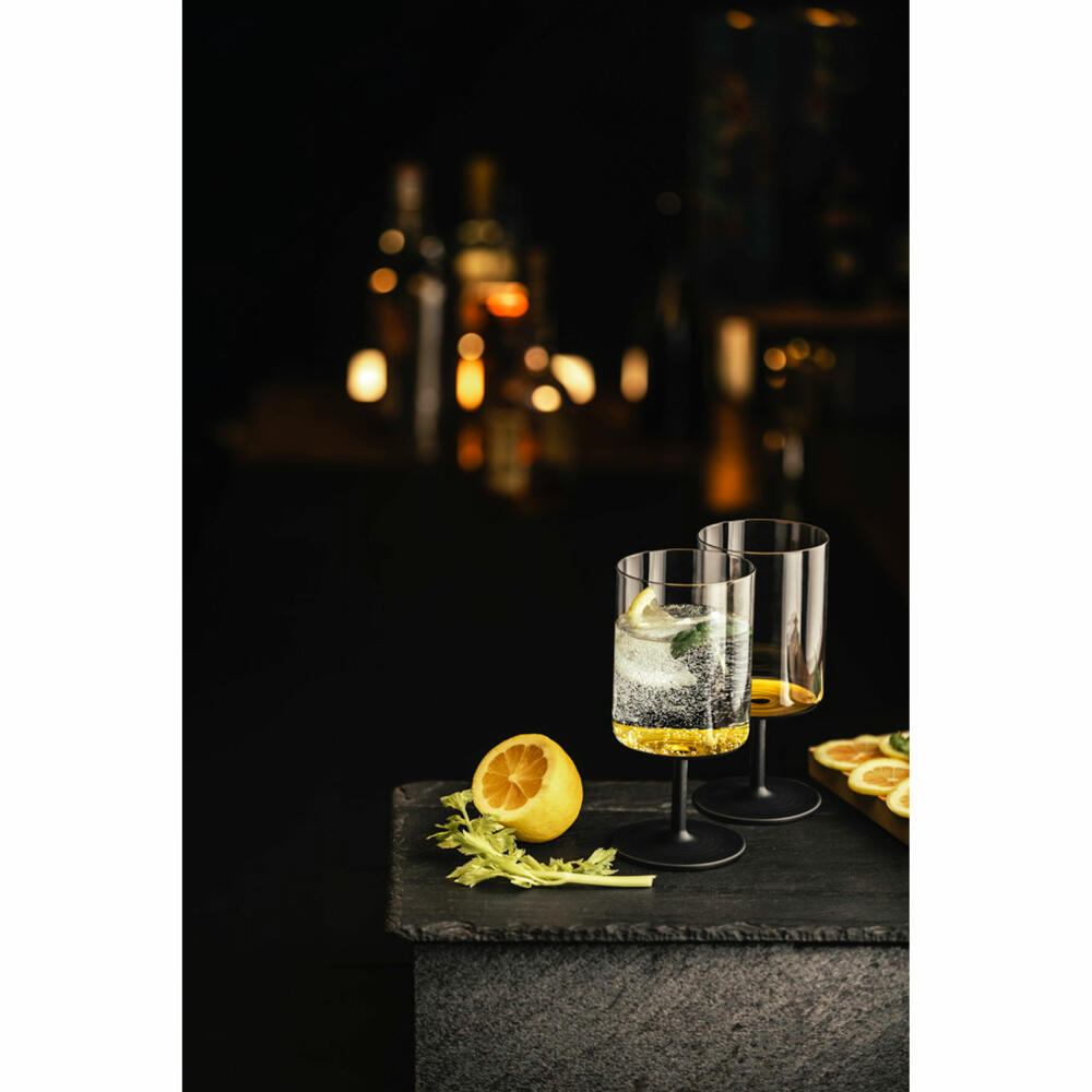 Eisch Cocktailgläser Secco Flavoured, 2er Set, Cocktailglas, Wasserglas, Trinkglas, Glas, Gold / Schwarz, 440 ml, 15693092