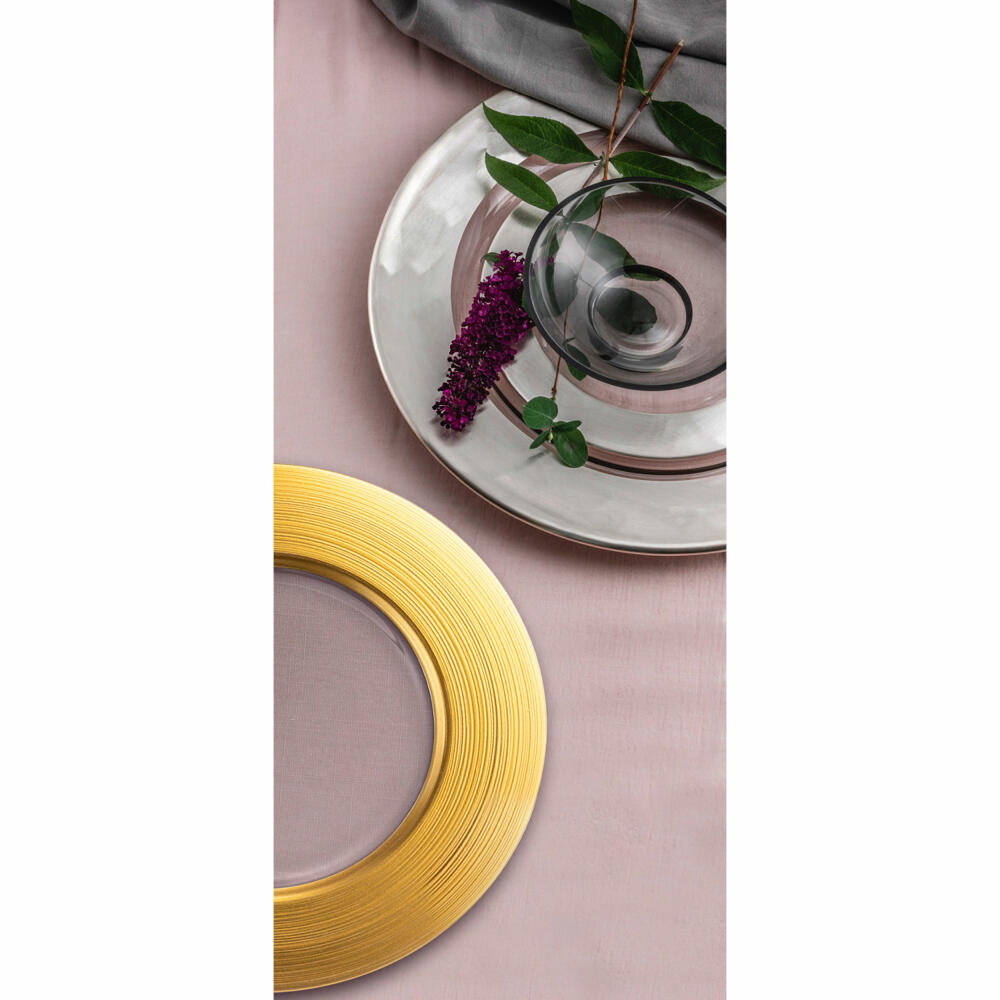 Eisch Teller Haptics, Speiseteller, Platzteller, Servierteller, Glas, Gold, Ø 32 cm, 78451632