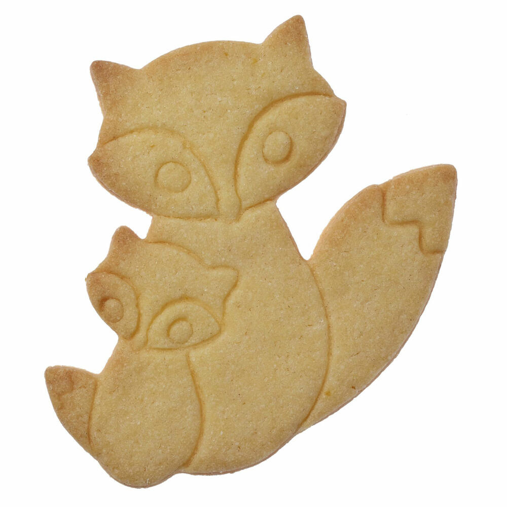 Birkmann AES fox couple Frieda & Filu, cookie cutter, cookie mold, biscuit, cookies, stainless steel, 10 cm, 193598