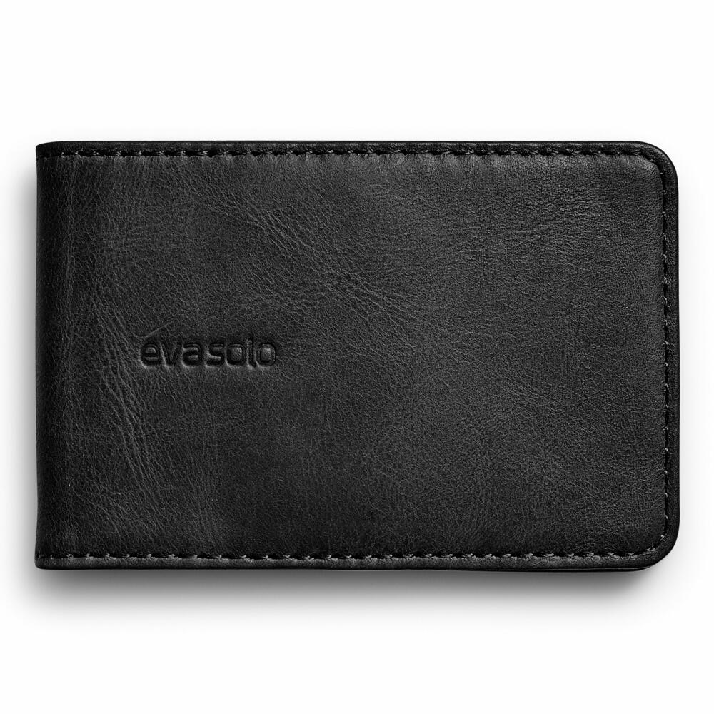 Eva Solo Card Wallet Black, Wallet, Purse, Leather, Elastic Band, Black, 19.6 x 6 cm, 549011