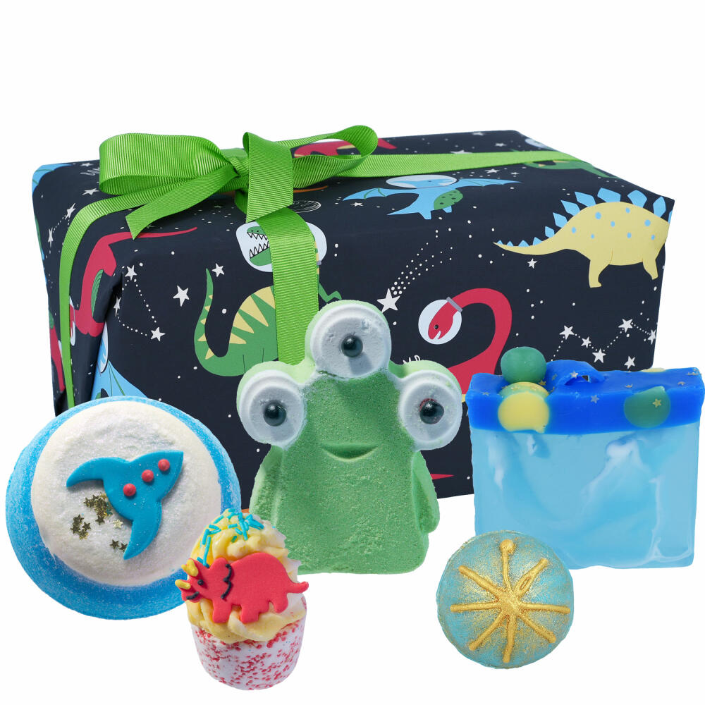 Bomb Cosmetics Bath Gift Set 5-piece Dino-Mite, Bath Bombs, Soap, Colorful, GDINOMI04
