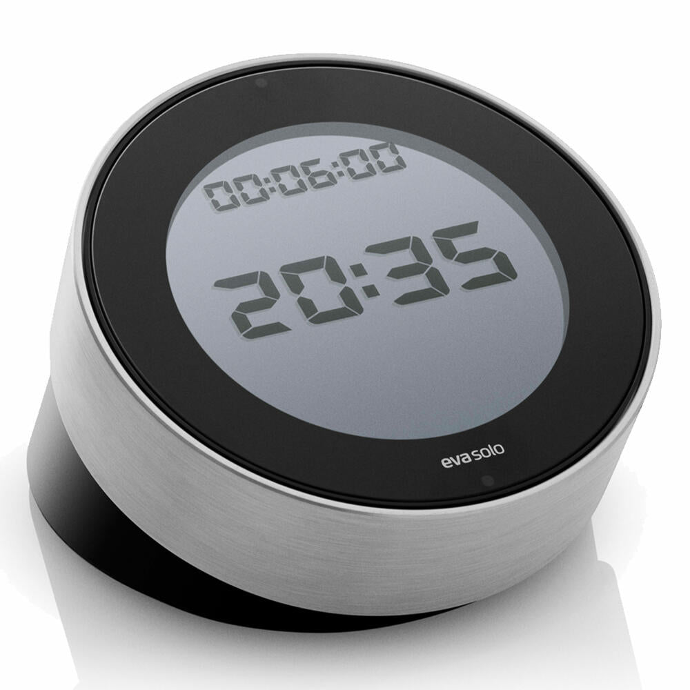 Eva Solo Cook 'N Time Roasting Thermometer, Meat Thermometer, Kitchen Thermometer, Aluminium/Silicone/Stainless Steel, Black, Ø 9.5 cm, 567763