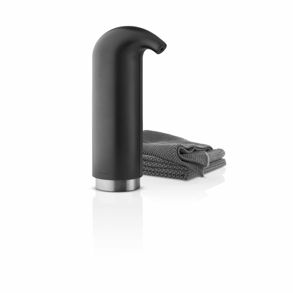 Eva Solo Seifenspender Matt Black, Seifen Spender, Flüssigseife, Badezimmer, Edelstahl / Gummi / Kunststoff, Schwarz, 180 ml, 530668