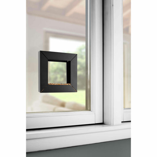 Eva Solo Rahmen-Futterspender Frame, Vogelfutterspender, Futterhaus, Futterstation, Kunststoff, Stahl, Schwarz, 21 x 21 cm, 571011