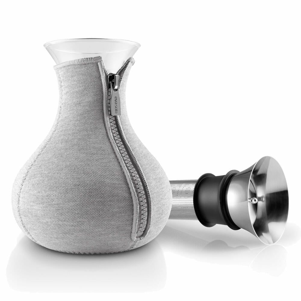 Eva Solo Teezubereiter, Teekanne, Tee, Zubereitung, Teepot, Genießen, Glas/Silikon/Edelstahl/Neopren, Hellgrau, 1 L, 567488
