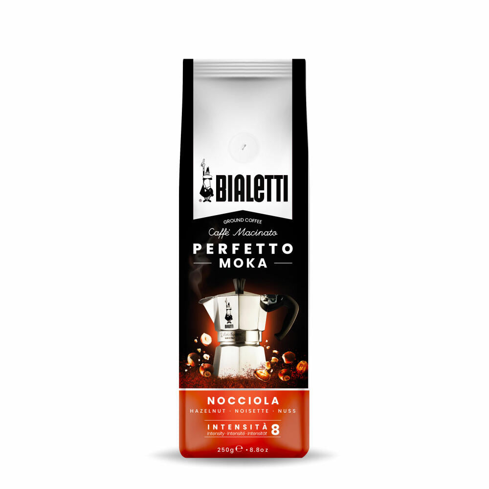 Bialetti Perfetto Moka Nocciola, ground coffee, roasted coffee, intensity 8, 250 g, 96080321