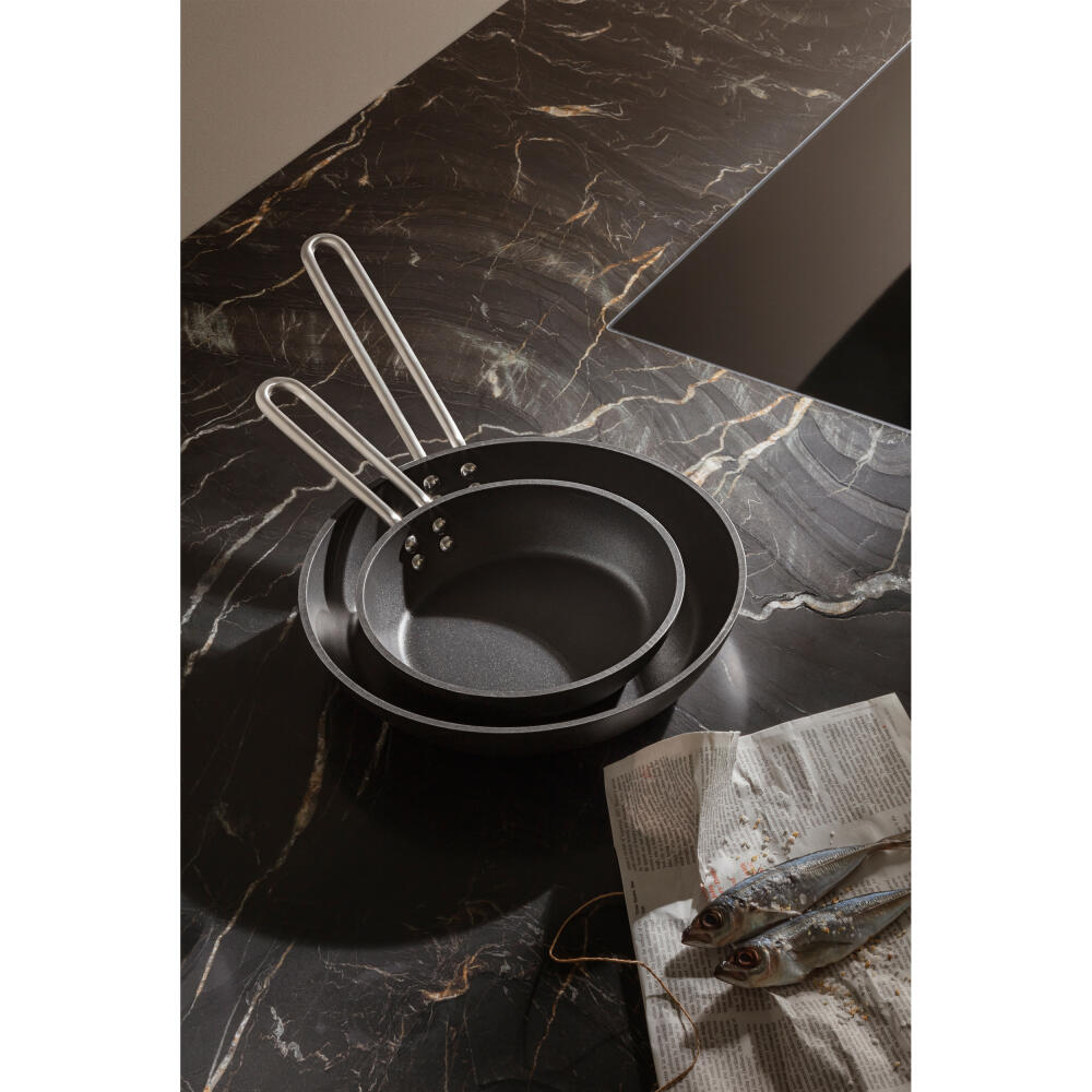 Eva Trio Professional Bratpfanne, Pfanne, Induktionsgeeignet, Aluminium, Edelstahl, Keramik Beschichtung, Black, 20 cm, 204820