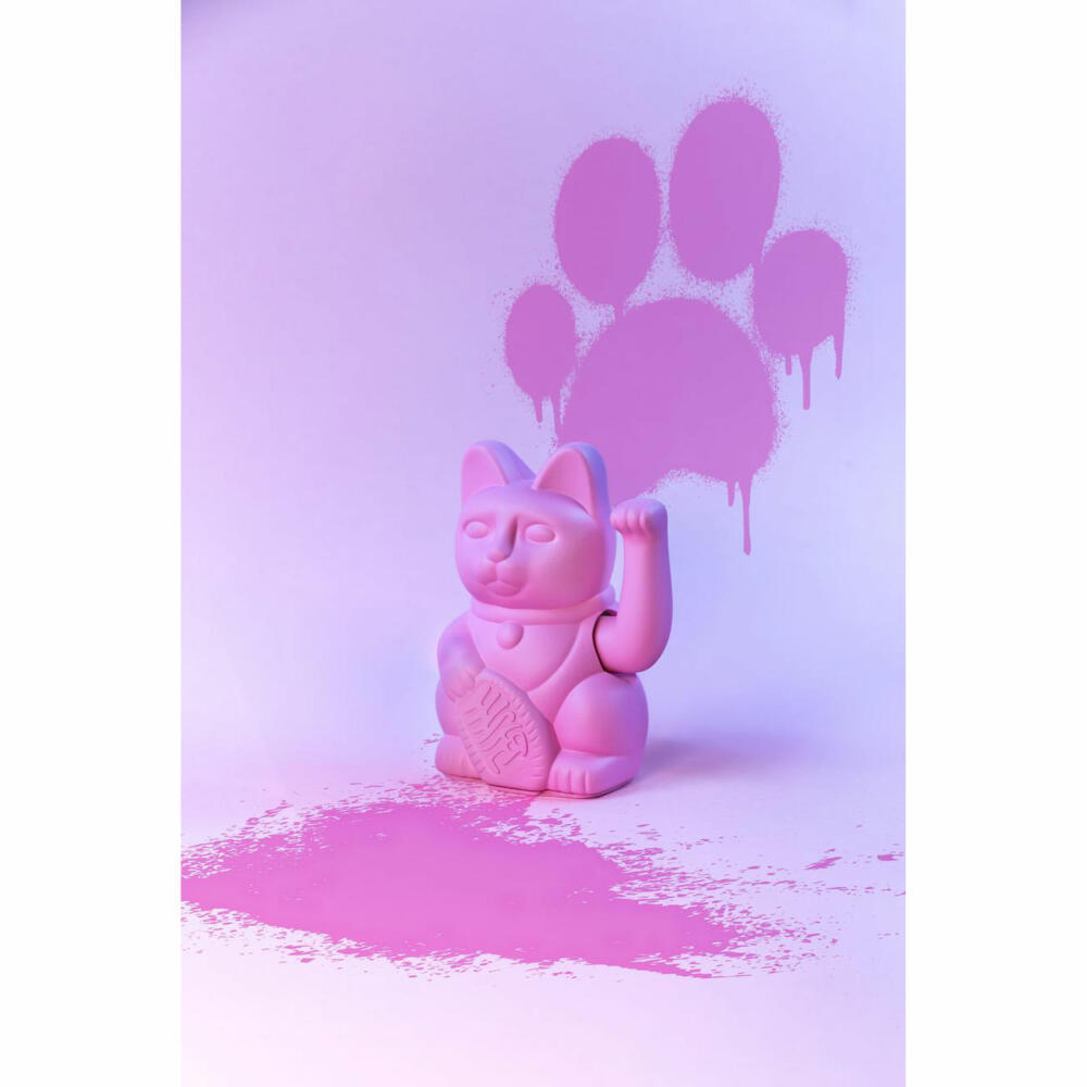 Donkey Products Lucky Cat Classic, Winkekatze, Glücksbringer, winkende Katze, Kunststoff, Hot Pink, ca. 15 cm, 330550