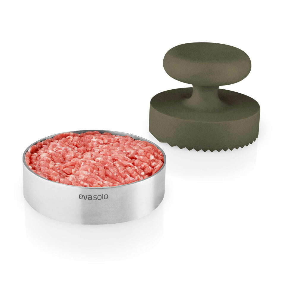 Eva Solo Patty-Presse Green Tool, Burgerpresse, Hamburger Presse, Edelstahl, Kunststoff, Grün, D 9.1 cm, 531501