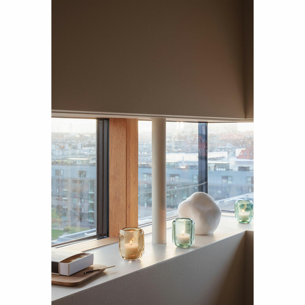 Eva Solo Acorn Glaskerzenhalter Leaf Green, 2er Set, Teelichthalter, Kerzenhalter, Windlicht, UV-beständiges Glas, Grün, H 8 cm, 571380