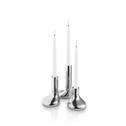 Eva Solo candle holder set 3-piece Mellow, candlestick, holder, stainless steel, Steel, 8 + 12 + 16 cm, 567304