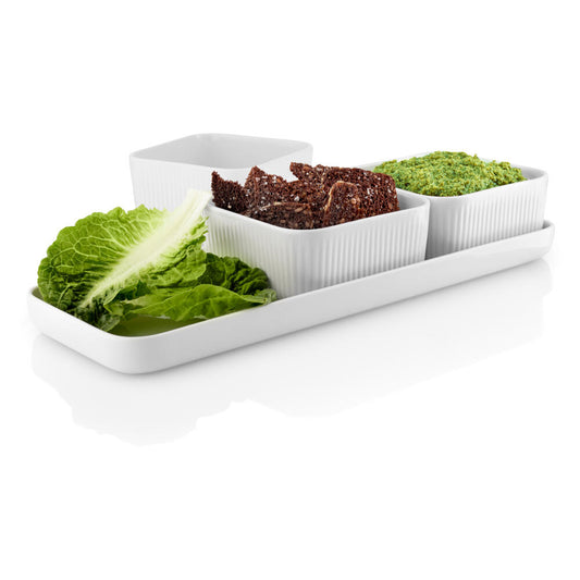 Eva Trio Legio Nova Tapas-Set, Speiseplatte, Servierplatte, Porzellan, Weiß, 981052