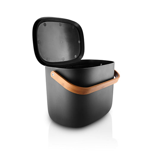 Eva Solo waste sorting container for 2 bags Reflect, double trash can, plastic, bamboo, black, 16 L, 537778