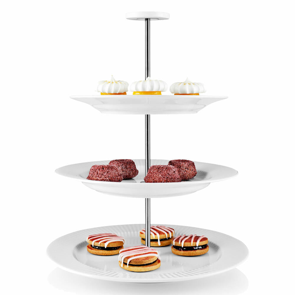 Eva Solo Legio Nova Etagere, 3-stöckig, Etagenplatten, Servierplatte, Törtchen, Cupcakes, Porzellan, Weiß, H 25 cm, 887266