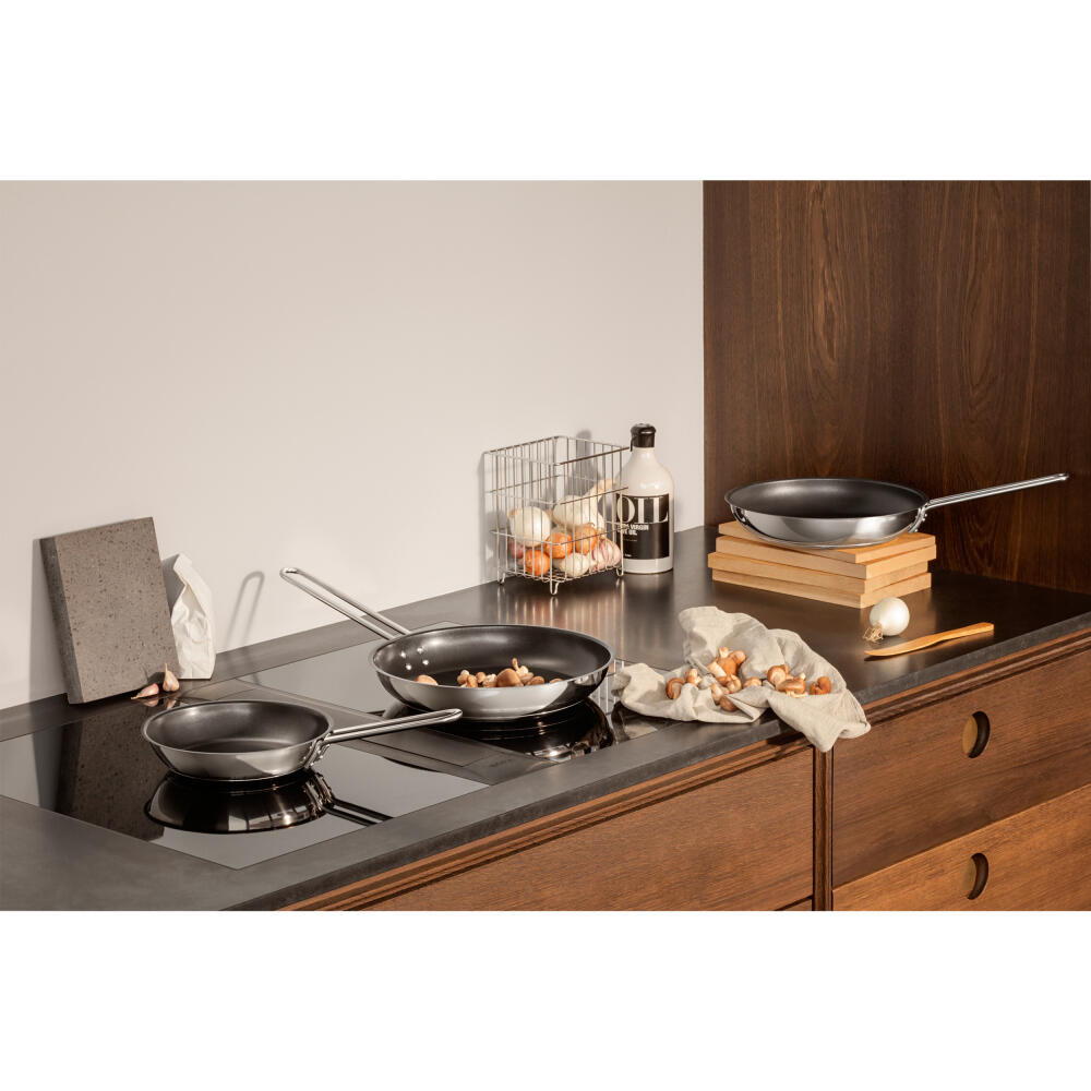 Eva Trio Stainless Steel Bratpfanne, Pfanne, Induktionsgeeignet, Aluminium, Edelstahl, Polished Steel, 20 cm, 302720