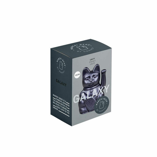 Donkey Products Lucky Cat Mini, Winkekatze, Glücksbringer, Kunststoff, Galaxy, 10 cm, 330635