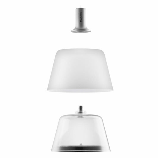 Eva Solo SunLight pendulum, hanging light, solar light, outdoor light, glass/aluminum, Ø13.2 cm, frosted, 571322