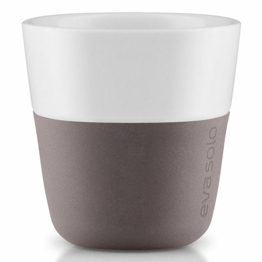 Eva Solo Espresso-Becher, Mocca, Kaffee, Espressotasse, Becher, Porzellan/Silikon, Grau, 80ml, 2er-Set, 501020